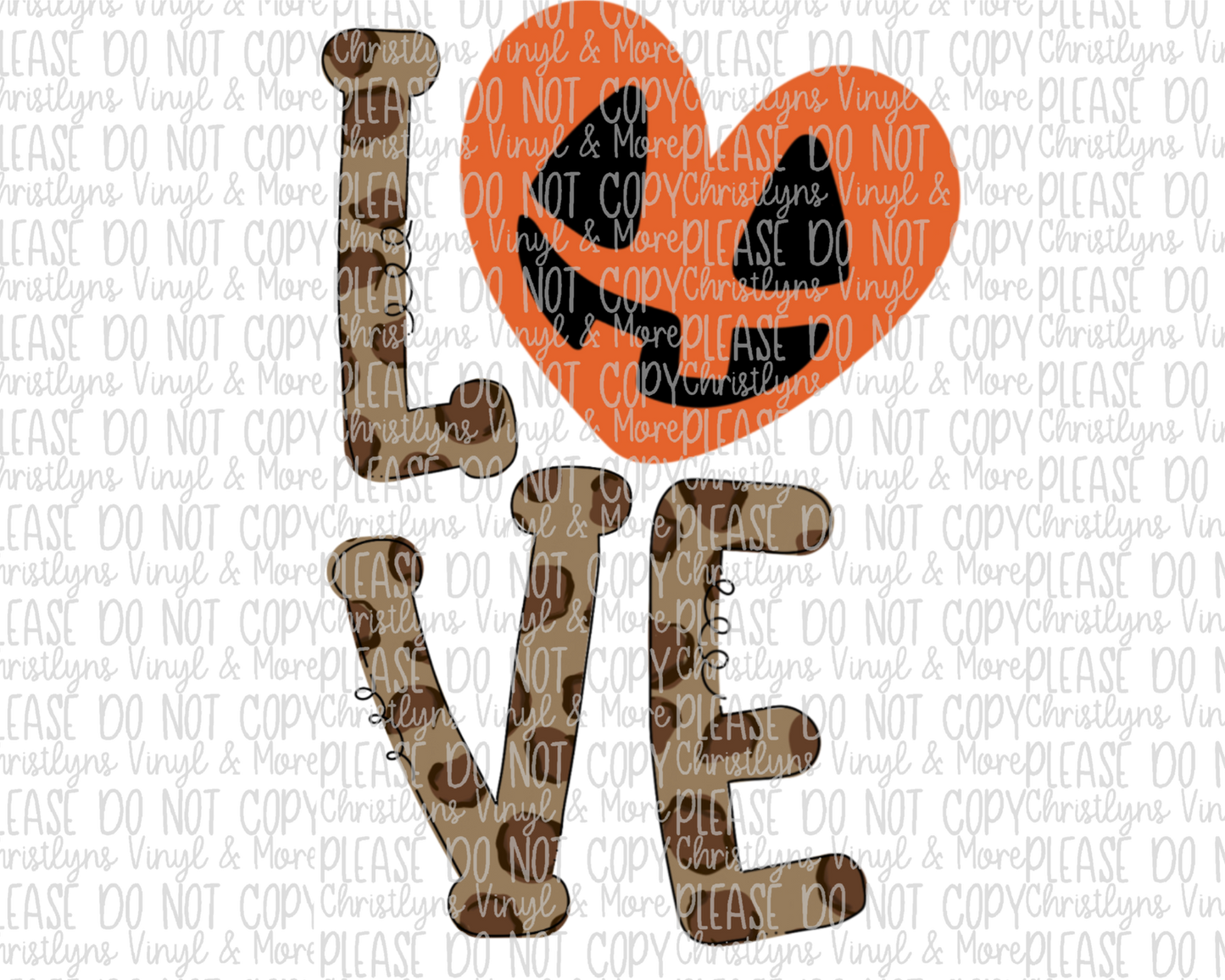 Love Halloween Pumpkin Face Sublimation Transfer or White Tee