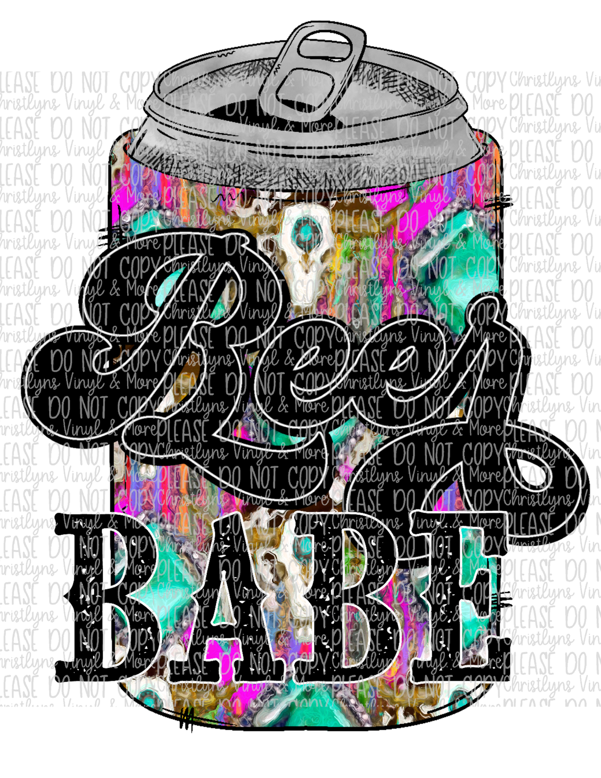 Beer Babe Sublimation Transfer or White Tee