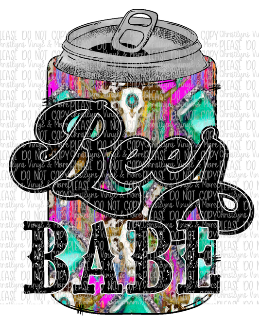 Beer Babe Sublimation Transfer or White Tee