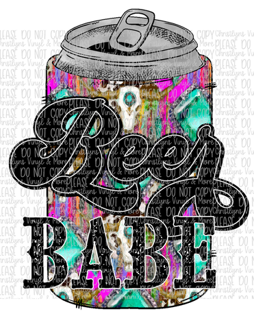 Beer Babe Sublimation Transfer or White Tee