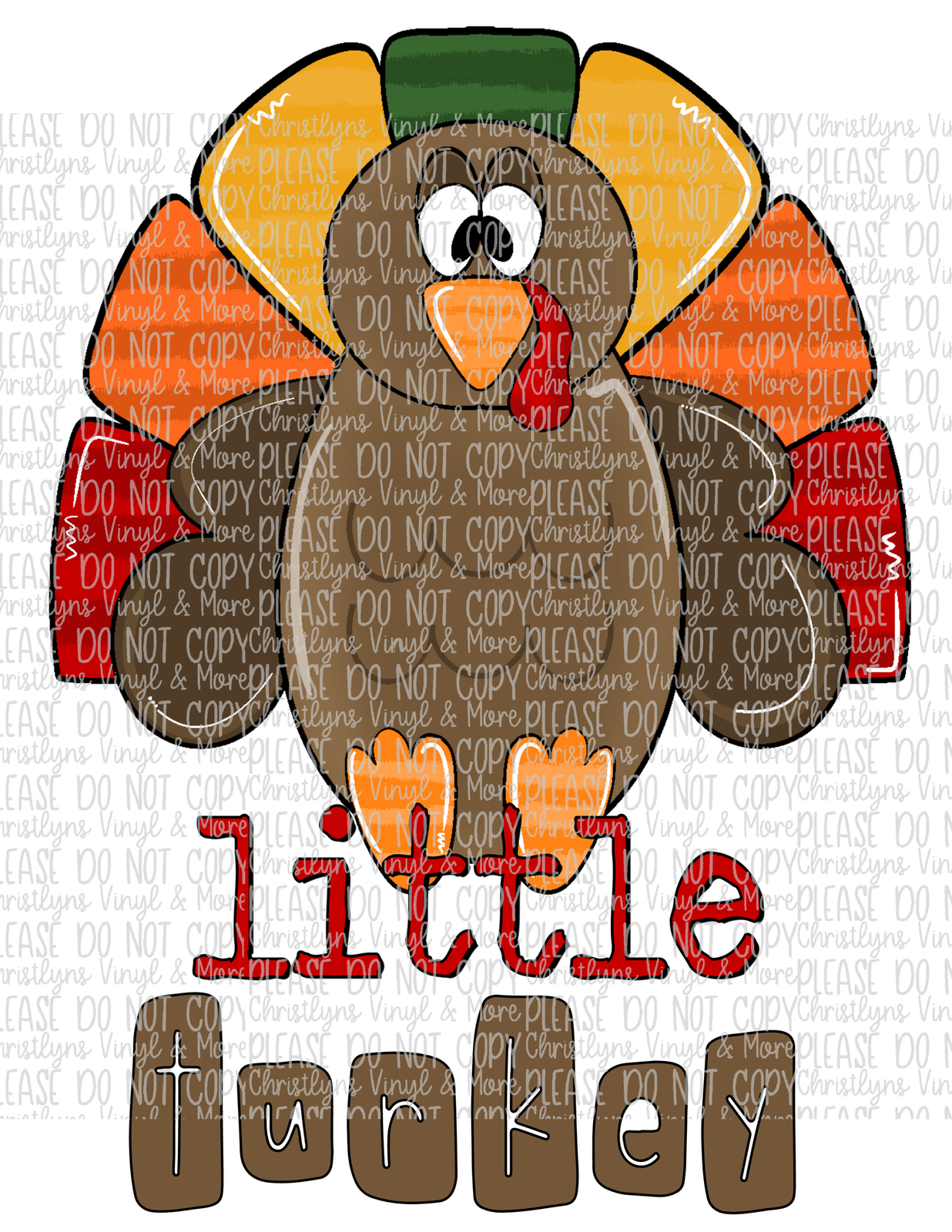 Little Turkey Sublimation Transfer or White Tee