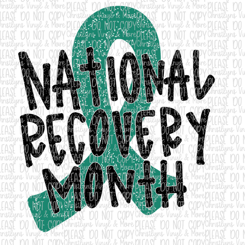 National Recovery Month Sublimation Transfer or White Tee