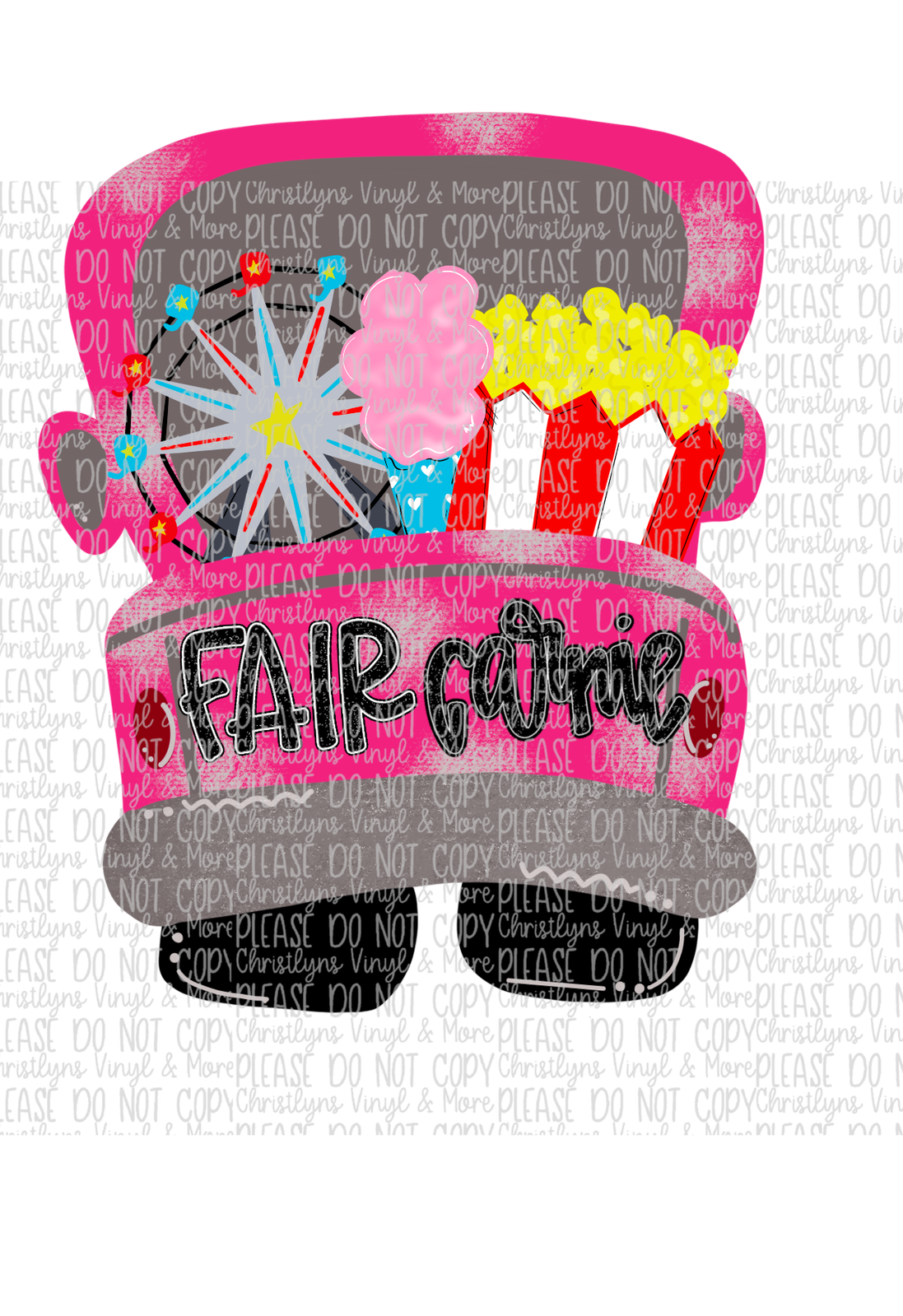 Fair Carnie Truck Sublimation Transfer or White Tee