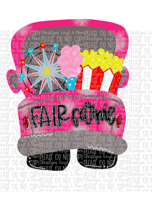 Fair Carnie Truck Sublimation Transfer or White Tee