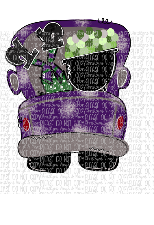Witch Cauldron Truck Sublimation Transfer or White Tee