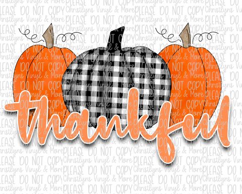 Thankful Pumpkins Sublimation Transfer or White Tee