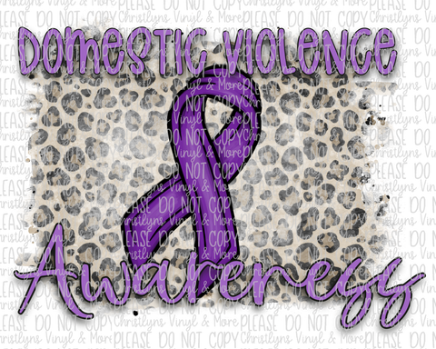 Domestic Violence Awareness Sublimation Transfer or White Tee