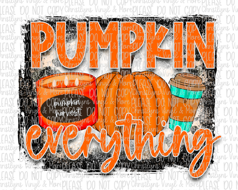 Pumpkin Everything Sublimation Transfer or White Tee