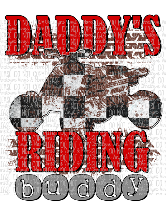 Daddy's Racing Buddy Four wheeler Sublimation Transfer or White Tee