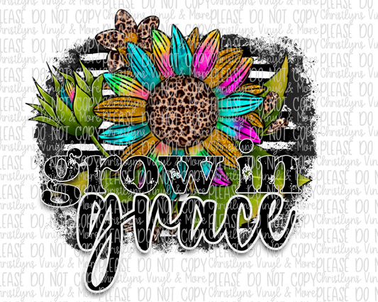 Grow In Grace Sublimation Transfer or White Tee