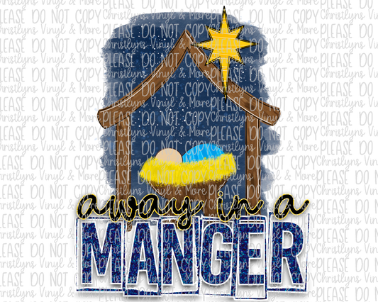 Away in a Manger Sublimation Transfer or White Tee