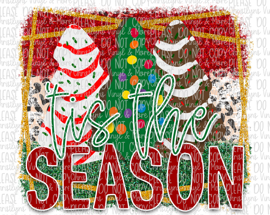 Tis The Season Sublimation Transfer or White Tee