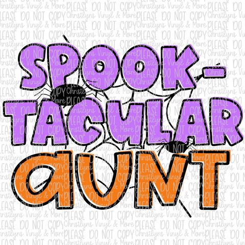 Spooktacular Aunt Sublimation Transfer or White Tee