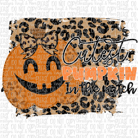 Cutest Pumpkin In The Patch Sublimation Transfer or White Tee
