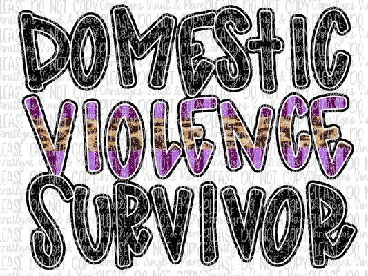 Domestic Violence Survivor Sublimation Transfer or White Tee