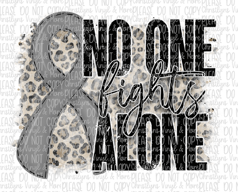 No One Fights Alone Sublimation Transfer or White Tee