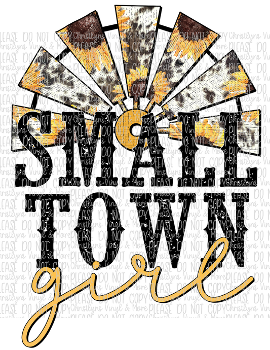 Small Town Girl Sublimation Transfer or White Tee