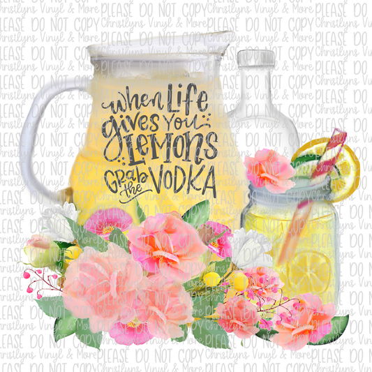 When Life Gives You Lemons Sublimation Transfer or White Tee