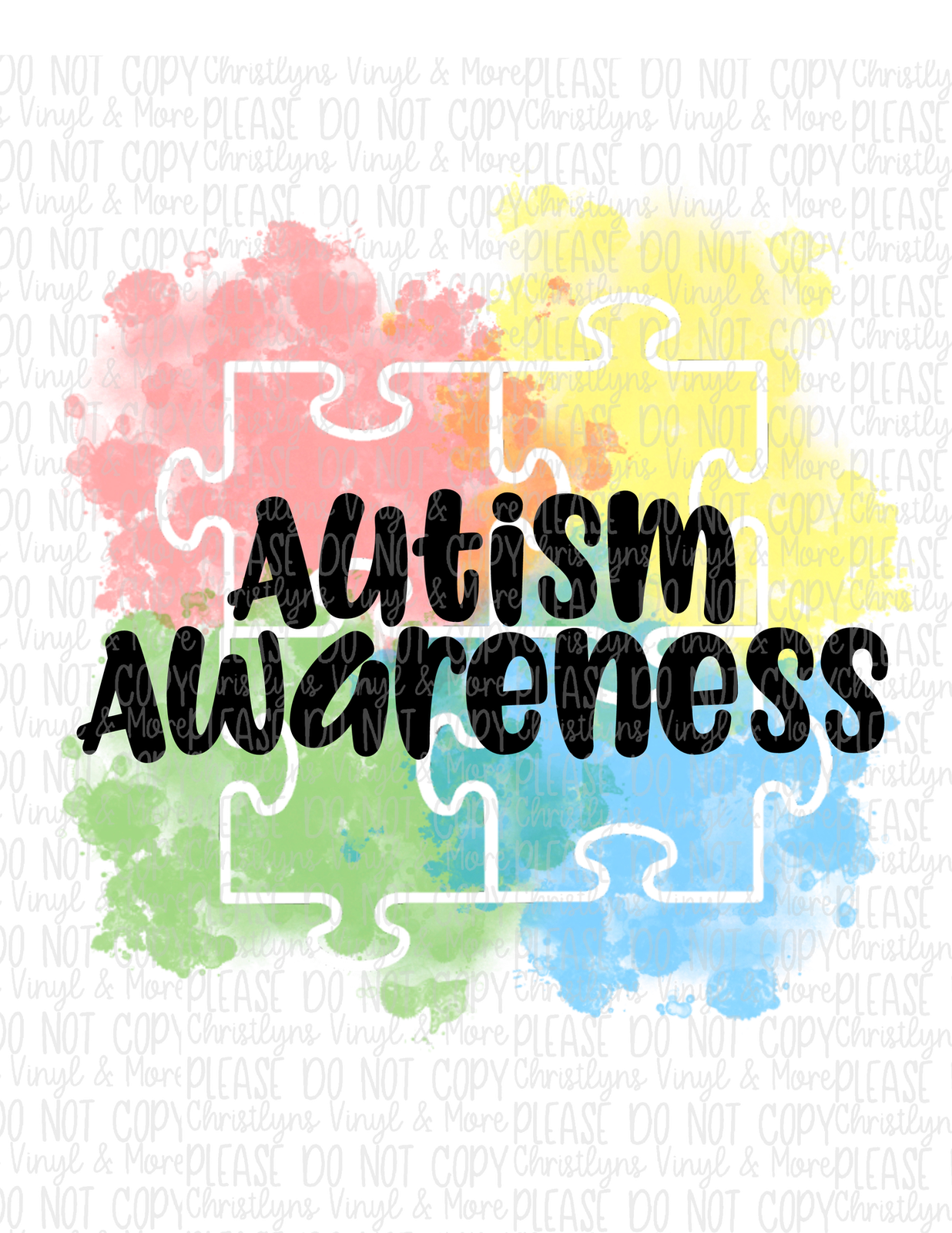 Autism Awareness Sublimation Transfers