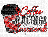 Coffee Racing and Cusswords Sublimation Transfers