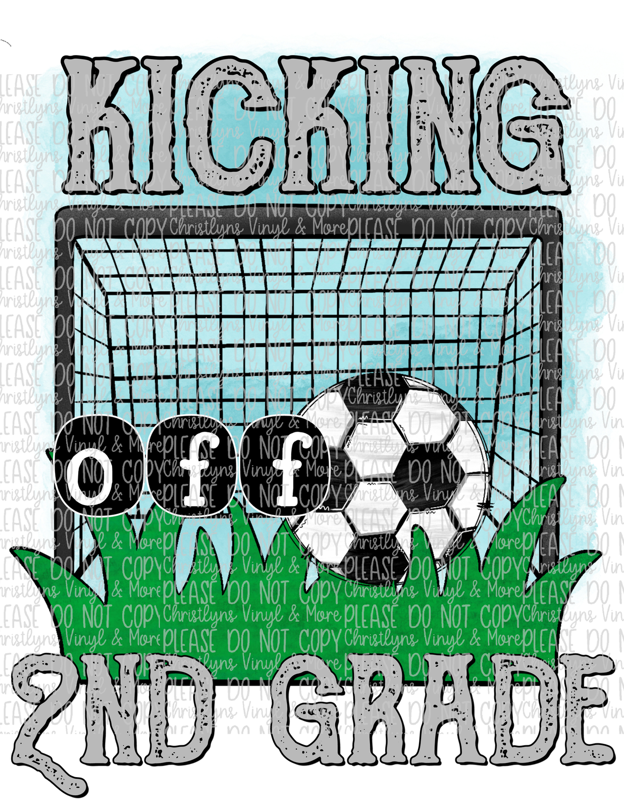 Kicking Into School Grades Soccer Sublimation Transfers