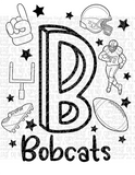 Bobcats Doodle Football Sports White or Ash Grey Shirt or Sublimation Transfer