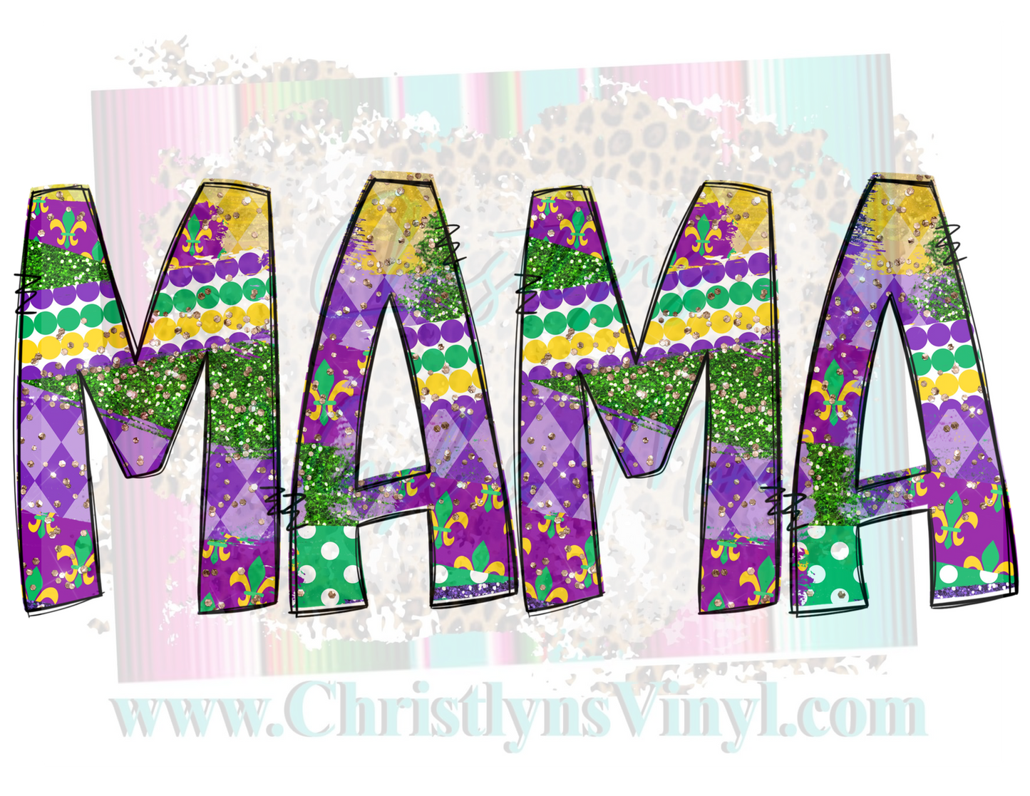 Mama & Mini Mardi Gras Matching Sublimation Transfer