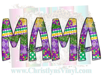 Mama & Mini Mardi Gras Matching Sublimation Transfer