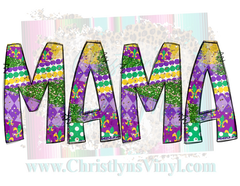 Mama & Mini Mardi Gras Matching Sublimation Transfer
