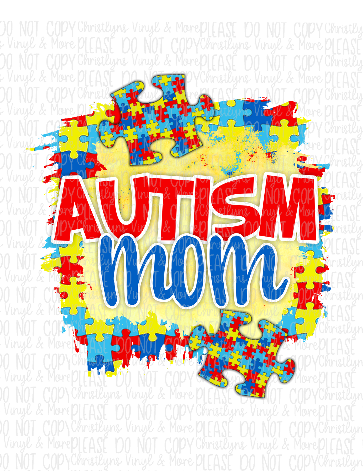 Autism Awareness Sublimation Transfers