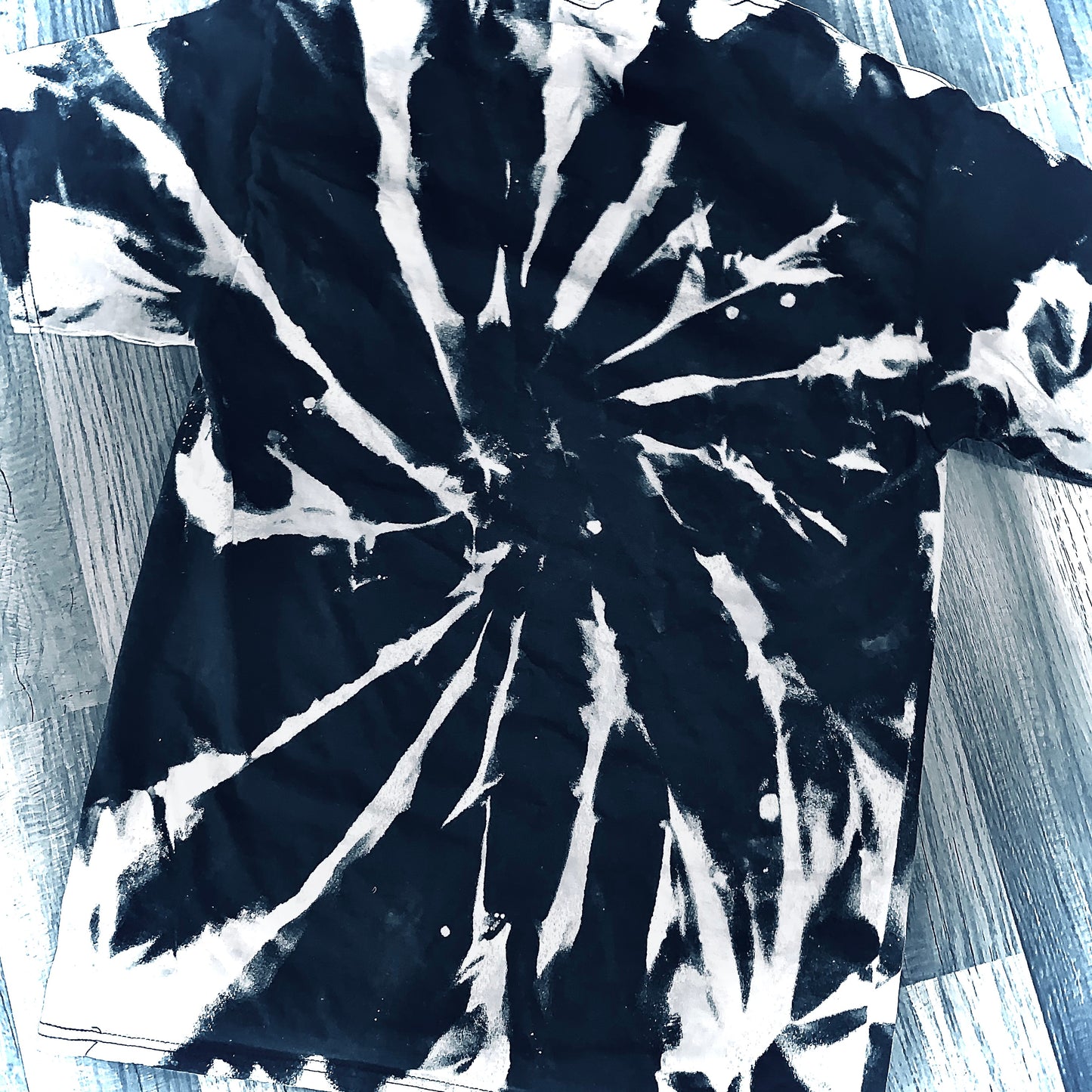 Black Spiral Swirl Wholesale Bleached Tee