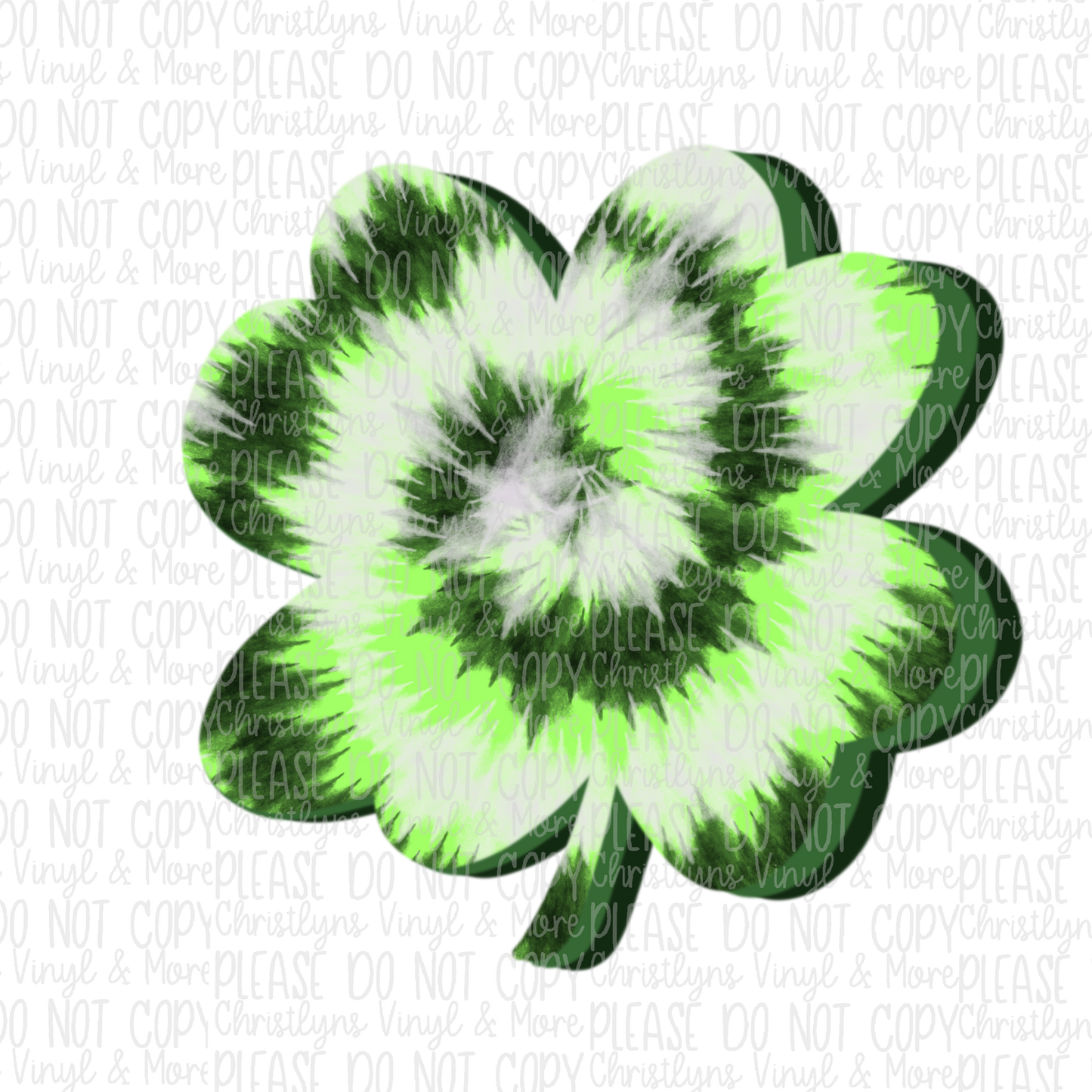 Lucky Shamrock Tie Dye Bleached Tee or Sublimation Transfer