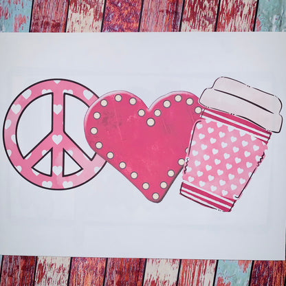 Love Hearts Valentines Day Sublimation Transfers