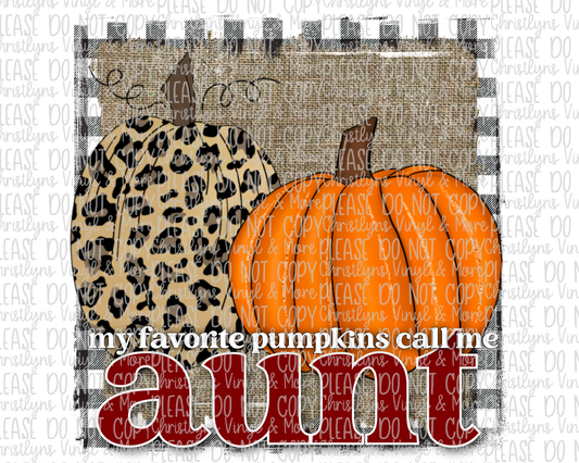 Mama Aunt Nana Grammy GiGi Burlap Pumpkin Fall Call Me Sublimation Transfer