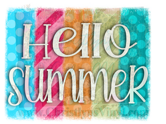 Hello Summer Custom Sublimation Transfer