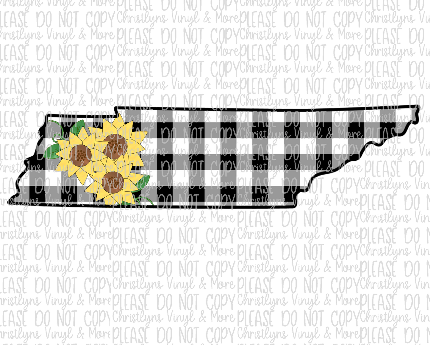 Sunflower Plaid States Sublimation Transfer