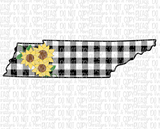 Sunflower Plaid States Sublimation Transfer
