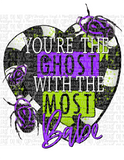 Ghost With The Most Babe Beetle Halloween Purple Bleached or Sublimation Transfer