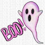 Boo Ghost Halloween Pink Purple Sublimation Transfer, Shirt, or Digital Download