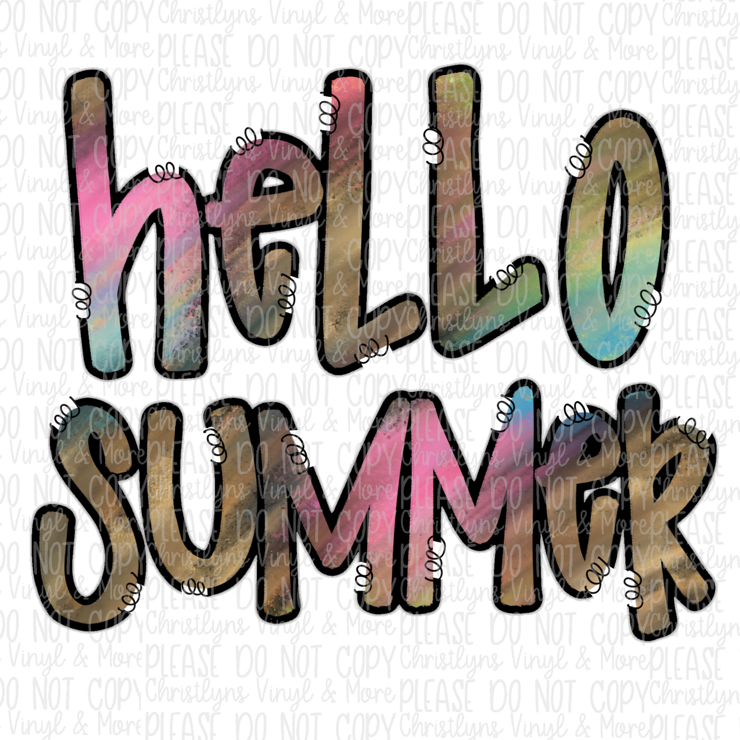 Hello Summer Leopard Ombré Purple Bleached or Sublimation Transfer