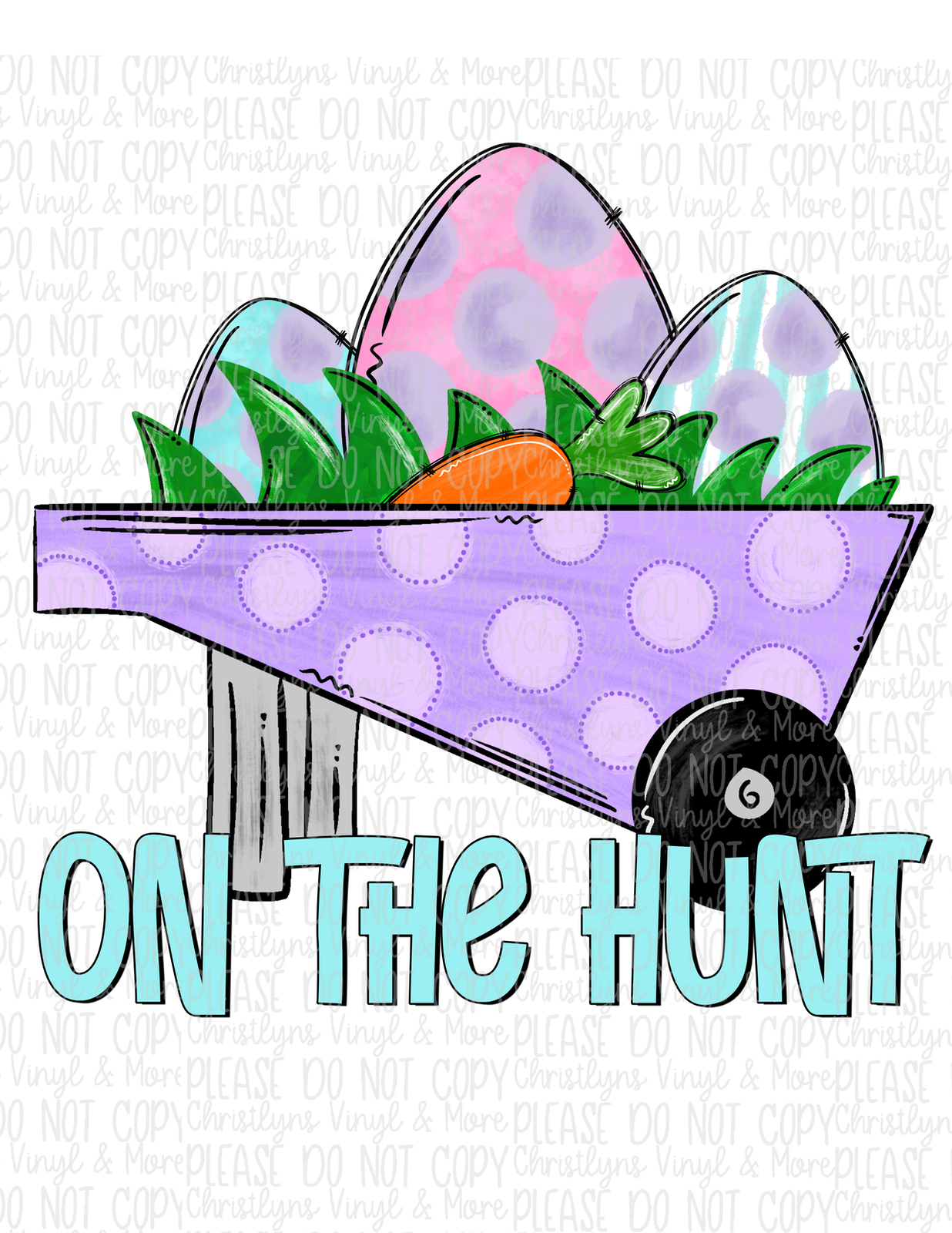 On The Hunt Bunny Easter Sublimation Transfer or Berry Bleached Tee