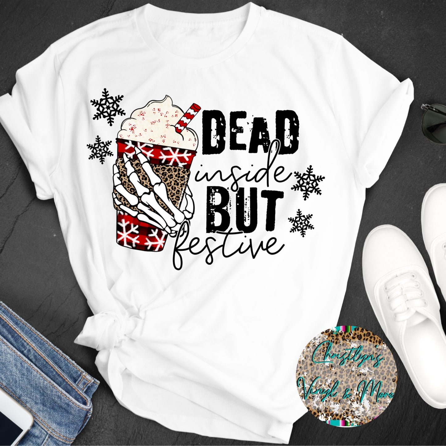 Dead Inside But Festive Christmas Sublimation Transfers