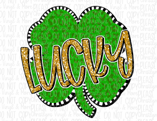 Lucky Gold Clover Heart St Patrick’s Day Sublimation Transfer