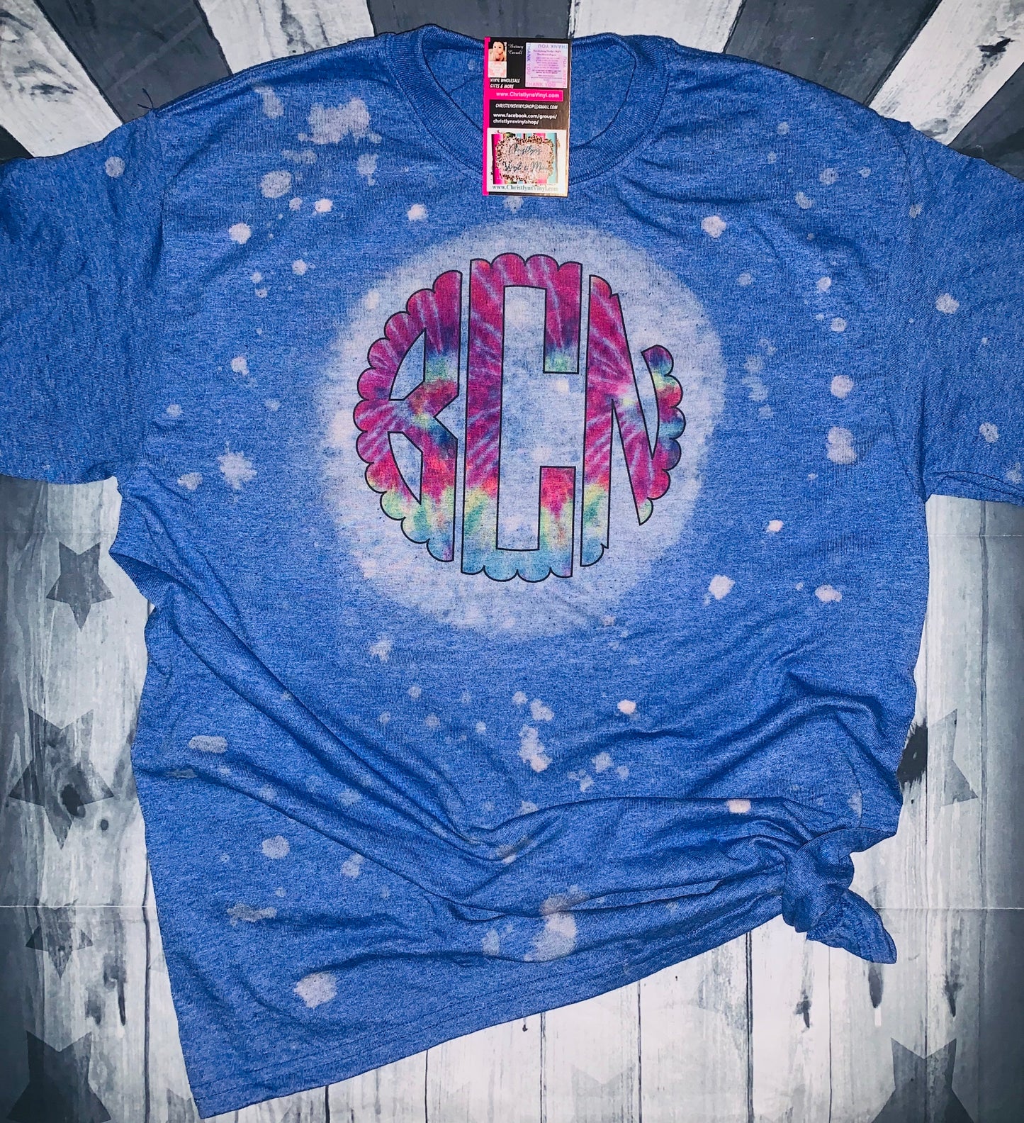 Tie Dye Monogram Bleached Tees