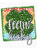 Feeling Lucky Rainbow Cheetah Irish St Patrick’s Day Sublimation Transfer