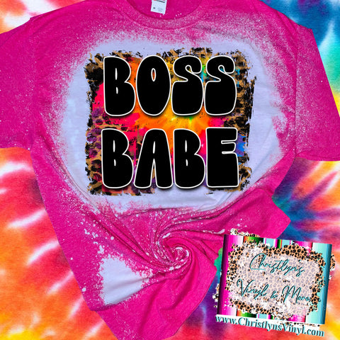 Boss Babe Special Pink Bleached or Solid Shirt Transfer Sublimation