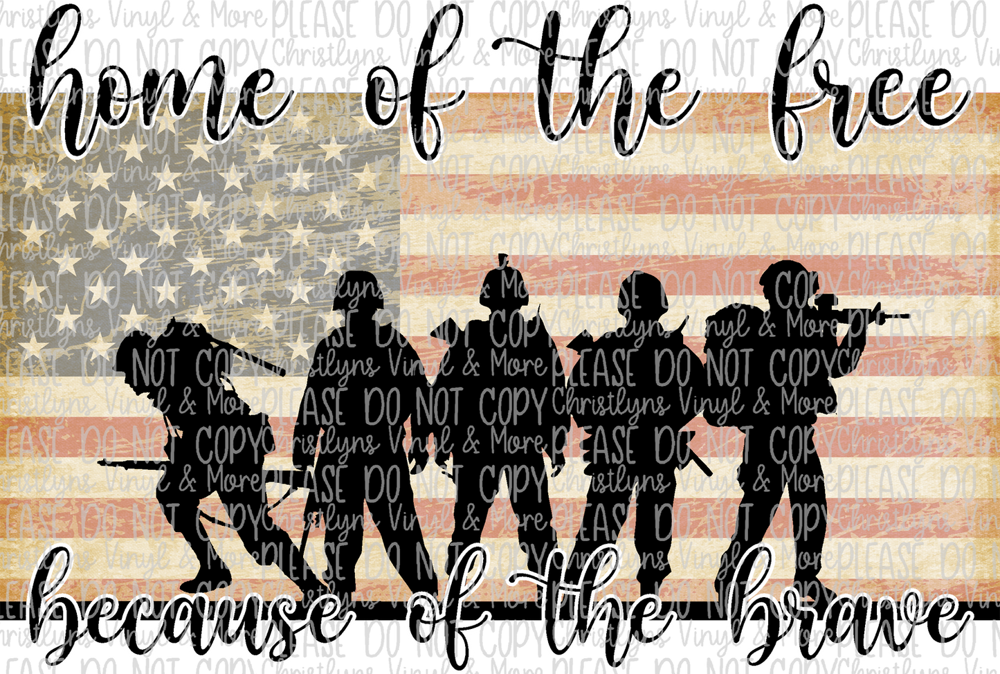 Home of the Free because of the Brave July 4th Sublimation Transfer