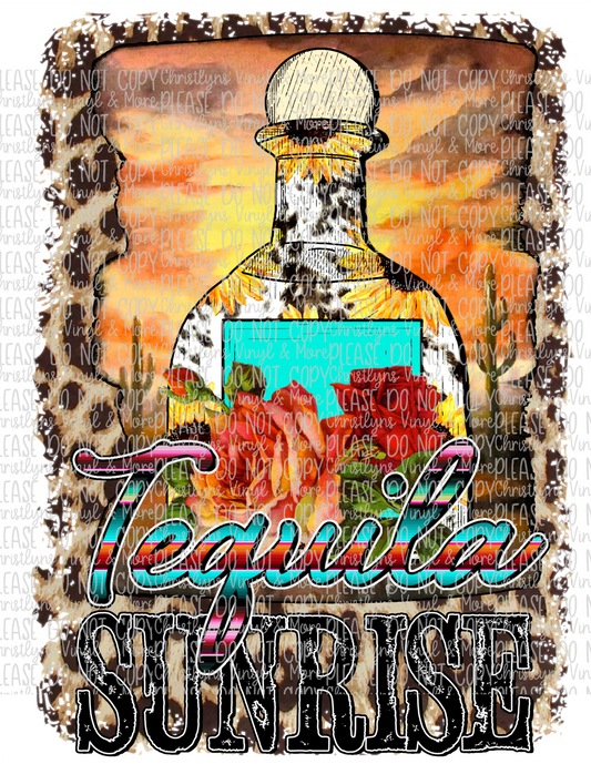 Tequila Sunrise Sunflowers Sunset Sublimation Transfer