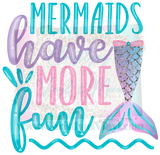 Summer Mermaid Kids Sublimation Transfers