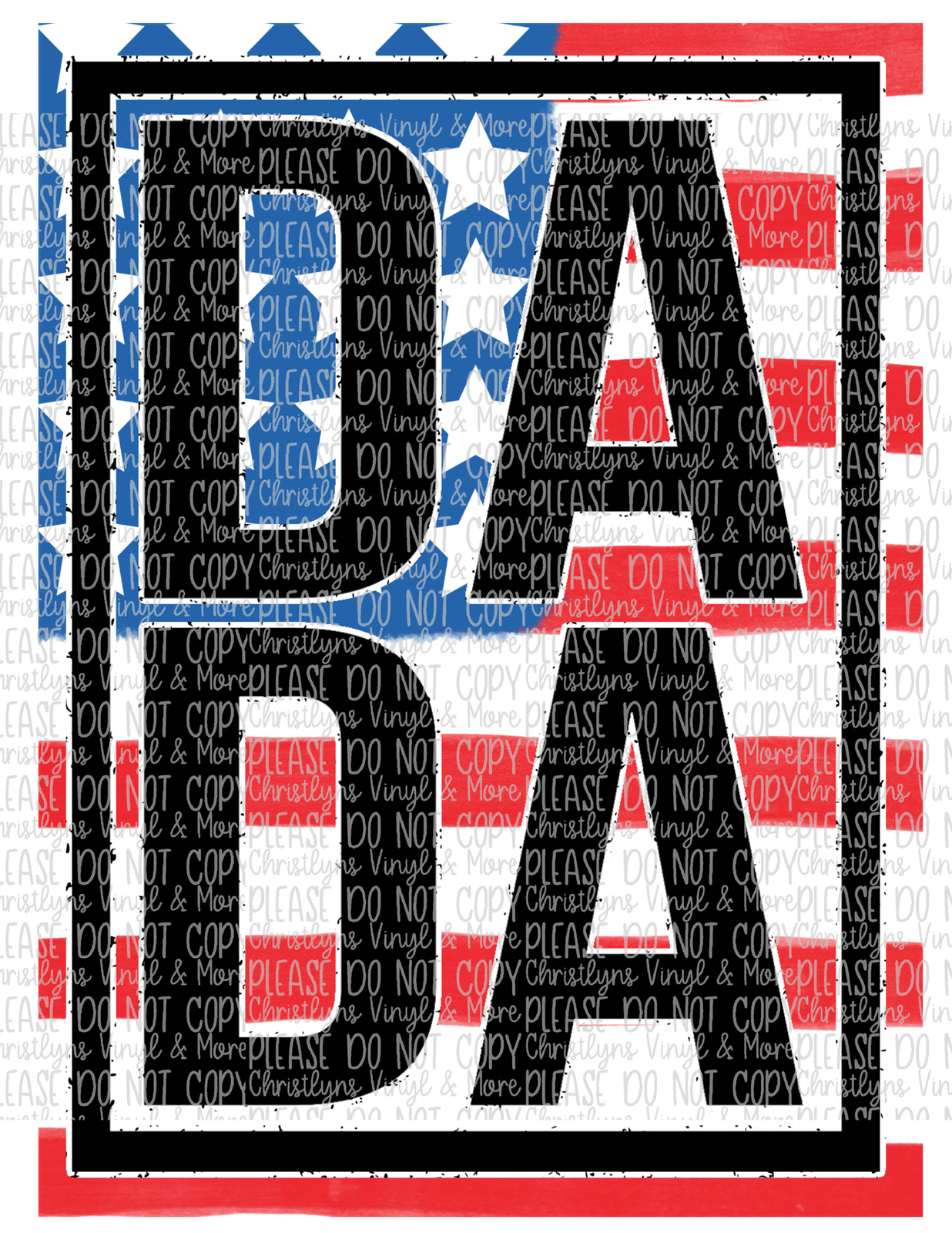 Dada Mini USA Flag Matching Tees or Sublimation Transfer